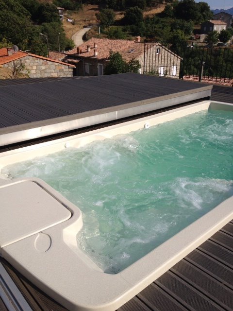 Piscine chauffée et bain à remous